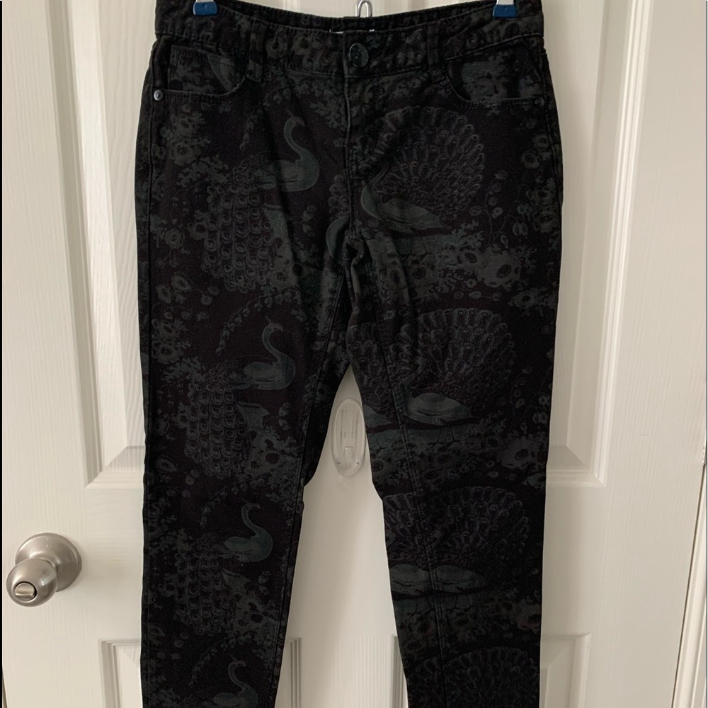 Black print jeans